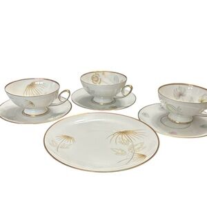 Tirschenreuth Bavaria Germany Handarbeit 24 karat Gold. Tea Set of 3 MCM